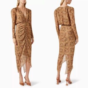 NWT Ronny Kobo Collection Astrid Dress Paisley Printed Multi Sz XS